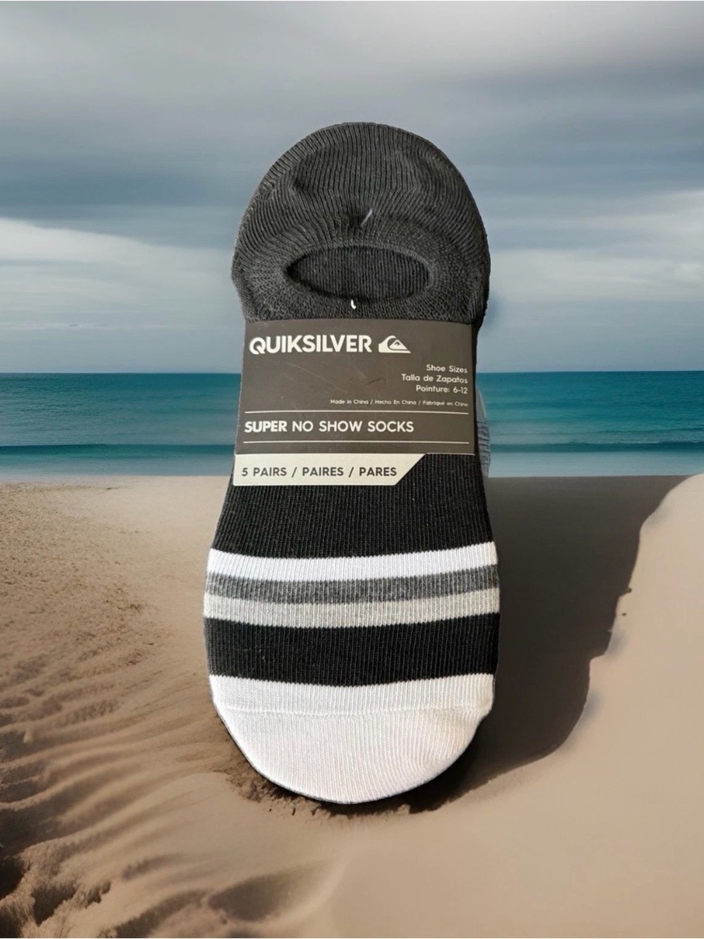 Quiksilver Men’s Size 6-12 No Show Socks. 5 Pairs. Multicolor. New with Tags.
